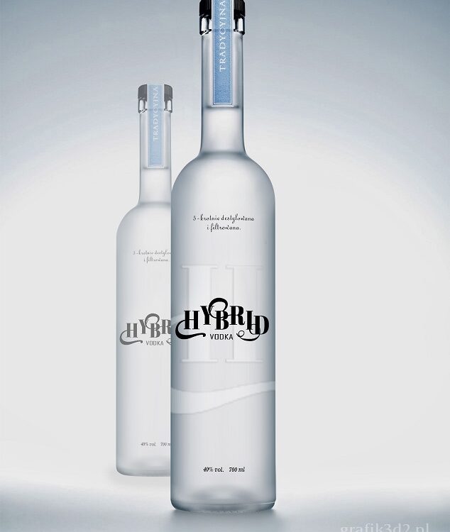 Projekt graficzny etykiety na butelkę szklaną - alkohol