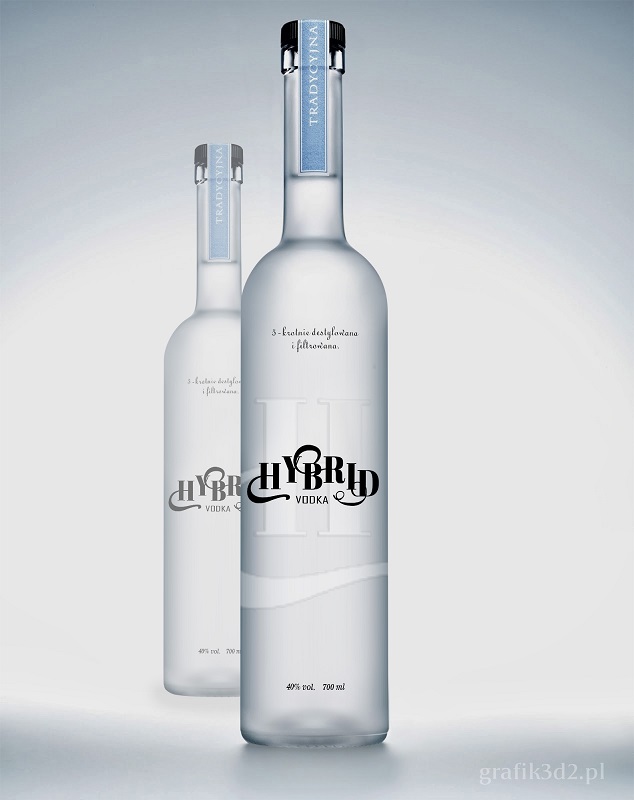 Projekt graficzny etykiety na butelkę szklaną - alkohol