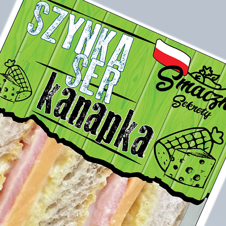 Projekt grafiki na etykiety kanapek
